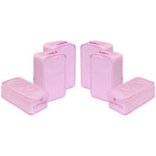 Sacs à chaussures de voyage, pochettes à chaussures pliables et imperméables, organisateur double couche (6 sacs à chaussures roses)