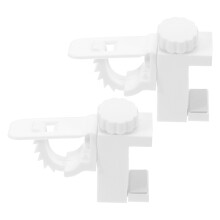 2pcs No Drill Curtain Rod Brackets Adjustable Plastic Curtain Rod Clips Easy Install Curtain Rod Holder for Home RV and Camper