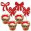 Kerstcupcakeversieringen met rode strikjes (24 stuks) 6