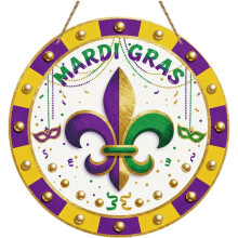 Mardi Gras ajtódekoráció, álarcosbál és Fleur De Lis fali akasztó – kompatibilis a New Orleans-i karnevál témájával