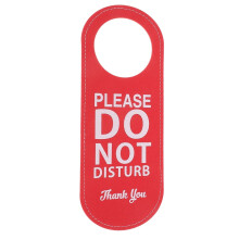 Worgeous Double Side PU Leather Do Not Disturb Tag Door Sign Please Knock Hanger Sign Door Privacy Signs Door Hanger Tag for Hotel Home Office
