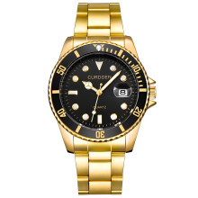 Montre DESIGNICE Digital Analogique pour homme, plaquée or avec bracelet extensible en acier inoxydable, montre-bracelet à quartz, montres dorées