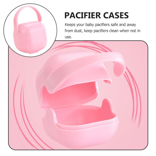 Lidded Soother Case Assorted Color PP Material for Travel and Outdoor Use2Pcs 2