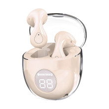 Auriculares inalámbricos Bluetooth con estuche de carga transparente y pantalla digital, auriculares deportivos TWS para correr/desplazarse,