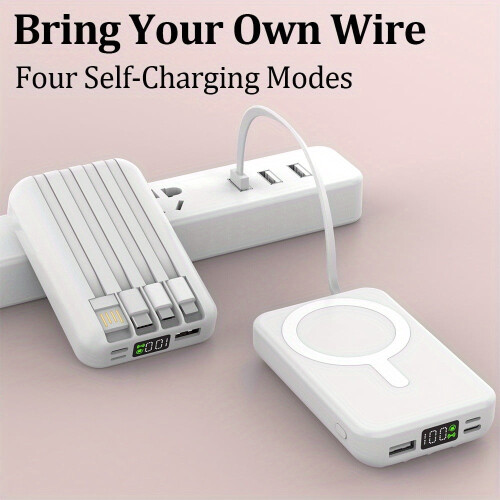 Carregador magnético sem fio, bateria externa de 10000mAh compatível com iPhone e Android. 2