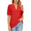 Camicette da donna eleganti e casual con scollo a V e maniche corte. 4