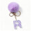 Initial Letter Key Rings Furry Purple 3 Pcs 5