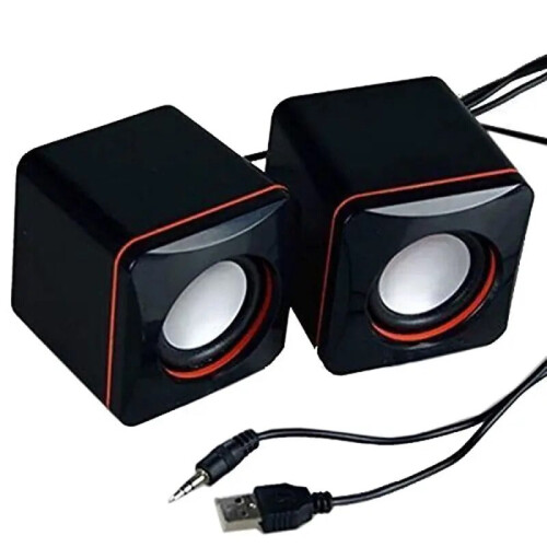 Computer Speakers, 2.0 USB-Powered Desktop Speakers for PC Tablets Desktop Cellphone Laptop (Black) 2