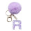Initial Letter Key Rings Furry Purple 3 Pcs 4