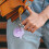 Purple Velvet Ball Keychain Set with Initial – Gift 4