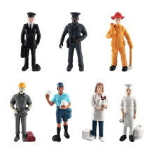 Gallickan 7-Piece Baker & Policeman Figurines, Mini Cartoon Pretend Play Toys, Christmas/Birthday Gift for Kids 3-5+ Years