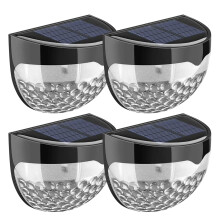Hengdidi Solar Outdoor Lights 4-Pack, IP65 Waterproof, Dusk-to-Dawn Sensor, 10,000h Lifespan, for Fence/Steps/Garden (90x62x50mm)