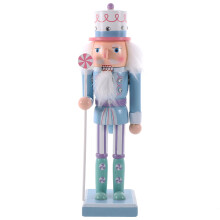 Tineasur Traditional Blue Wood Nutcracker Ornament for Festive Holiday Decor