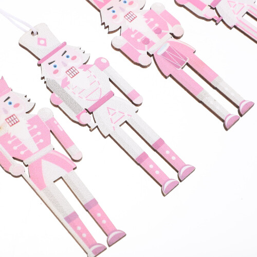 8 Pcs Nutcracker Adornment Nutcracker Christmas Ornaments Nutcracker Ornaments Nutcracker Pendant Pink 9.00X3.00X0.20CM 2