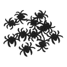 FRCOLOR 12pcs Iron on Spider Applique Patches Black Color for Decoration Ornaments for Craft Fans