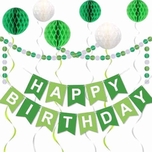Faixa de aniversário verde com texto branco (1 unidade)