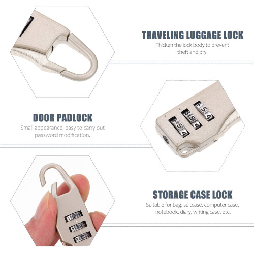 HINTRMENT Password Lock Silver 6Pcs 2.2X0.8X0.3In 2