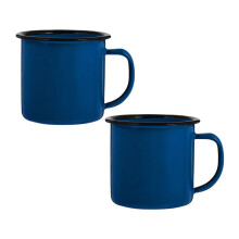 225 g blå campingmugg (set om 2)