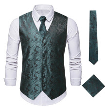 Anzugweste für Herren, modischer Blazer, elegante Weste mit Blumenmuster, formell, lässig, bedruckt, silberfarben