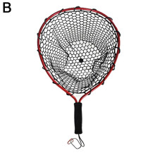 Rede de pesca em silicone macio com cabo para rede de desembarque de peixes, 50x35V7F5