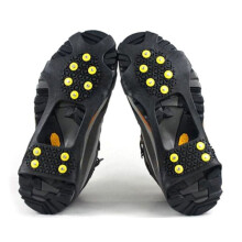 Ochine Ice Snow Grip Over Shoe/Boot, Anti-Slip Traction Cleats with Rubber Spikes, Compatible with Most Shoes, 10-Stud Mountaineering Cover for Snow