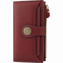 Portemonnees voor dames met RFID-bescherming, grote capaciteit, luxe clutch van gewaxt leer, multi-kaarthouder