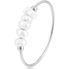 Süßwasserperlenring für Damen, zierlicher, minimalistischer 316L Edelstahl, goldfarben, stapelbarer Statement-Perlenring, perfektes Geschenk für