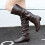 Γυναικεία Παπούτσια UTTOASFAY Clearance, Γυναικεία Μπότες Slip-On με Τετράγωνο Τακούνι, 1