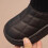 Kinder-Winterstiefel, schwarz, einfarbig, Größe 3 5