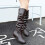 Γυναικεία Παπούτσια UTTOASFAY Clearance, Γυναικεία Μπότες Slip-On με Τετράγωνο Τακούνι, 6