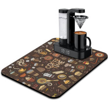 Superabsorbierende, rutschfeste Silikon-Kaffeematte (61 x 46 cm) – Abtropf- und Trockenmatte für die Arbeitsplatte, kompatibel mit Kaffeemaschinen