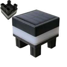Solar Fence Post Cap Lights Outdoor Wooden Finish, Warm Lighting, Adjustable Color, 7x7cm for Patio