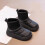 Kinder-Winterstiefel, schwarz, einfarbig, Größe 3 2