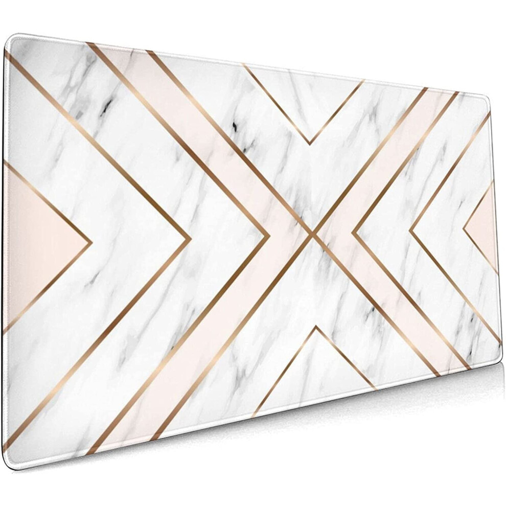 Marble Geometric Xxl Mouse Pad 35.4X15.7 Inch Cross Gold 9180435523921