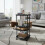 Rolling Storage Cart Metal with Beech Wood Frame 3-Tier 6
