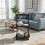 Rolling Storage Cart Metal with Beech Wood Frame 3-Tier 4