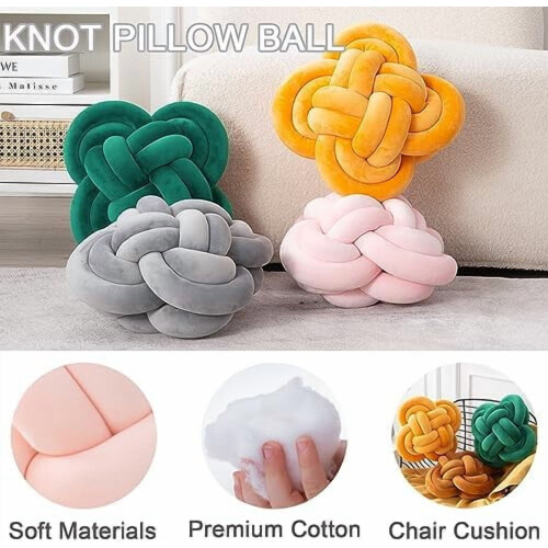 Μαξιλάρι Knot, διακοσμητικό βελούδινο μαξιλάρι 12" για καναπέ, κρεβάτι, σαλόνι και 2