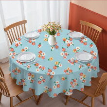 Pioneer Flower Floral Print Pattern Round Tablecloth 60 X 60 Inch, Wrinkle Resistant Wipeable Table Cloth for Kitchen Dining Picnic Patio Party