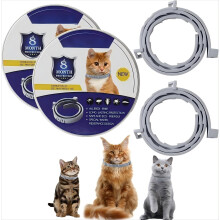 4 Pack Cat Collar for Infections Prevention, Waterproof Adjustable with Natural Essential Oils, 16 Month Protection for Cats Over 7 Weeks, Safe &