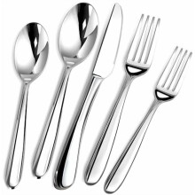 30-delige, robuuste roestvrijstalen bestekset voor 6 personen, vaatwasmachinebestendig, inclusief steakmessen, in geschenkverpakking – geschikt