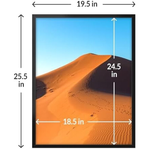 Κορνίζα εικόνας 19x25 μαύρη με HD Plexiglass, κάθετη/οριζόντια οθόνη, συμβατή με αφίσες 19x25 1