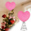 Pink Heart-Shaped Tree Topper 8.07 Inch Glitter Spiral Base 3