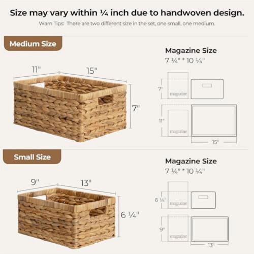 Handwoven Wicker Storage Basket with Handles 2