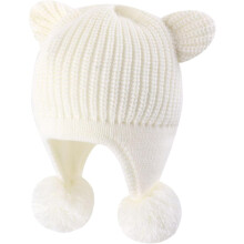 Baby-Wintermütze, niedliche Bärenmütze mit Ohrenklappen, warmes Fleecefutter, Strickmütze für Kleinkinder, Jungen und Mädchen