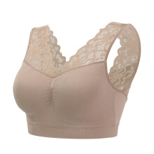 Dames Bralette met Kanten Racerback, Gewatteerde Diepe V-hals, Crop Top, Draadloze BH, Maten M-3XL