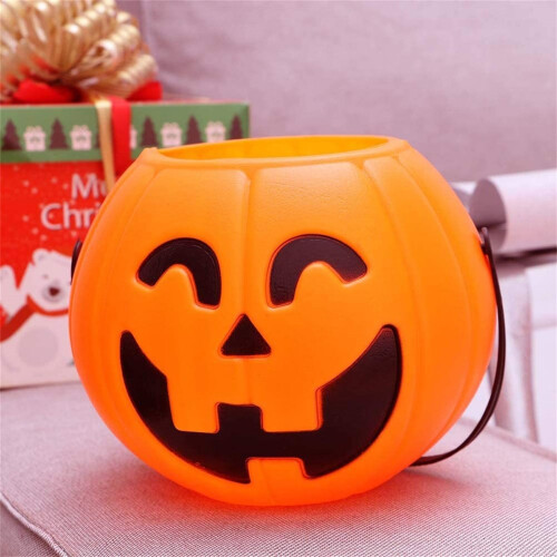 Κουβάς με γλυκά κολοκύθας για το Halloween, πορτοκαλί, φορητός