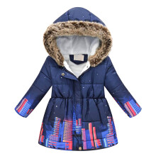 Wintermantel für kleine Mädchen, lässig, geblümt, langärmelig, Größe 5-6 Jahre