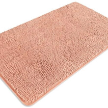 Pölyinen pinkki kylpyhuoneen matto imukykyinen liukumaton chenille 26x44