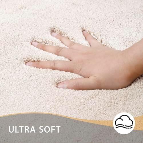 Beige High-Pile Foam Bath Rug 24 x 20 in 2