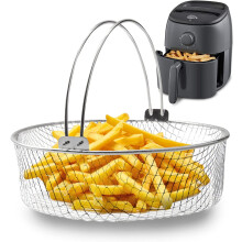 304 Stainless Steel Air Fryer Basket for Instant Pot 6Qt/8Qt, Steamer Basket with Handle, Compatible with Instant Air Fryer